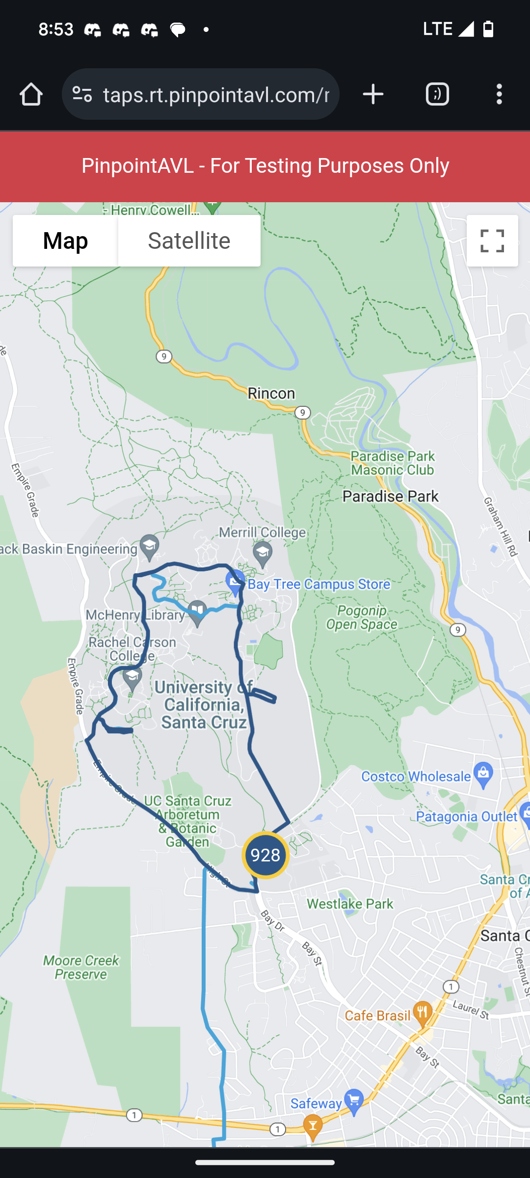 Pinpoint AVL dispatch map